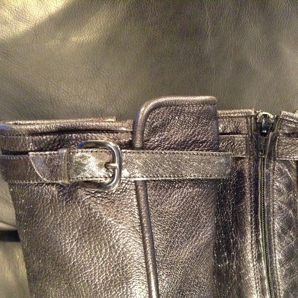 Belle by Sigerson Morrison Women's 7.5B Black Metallic Mid Calf Boots Made Italy - Picture 2 of 15